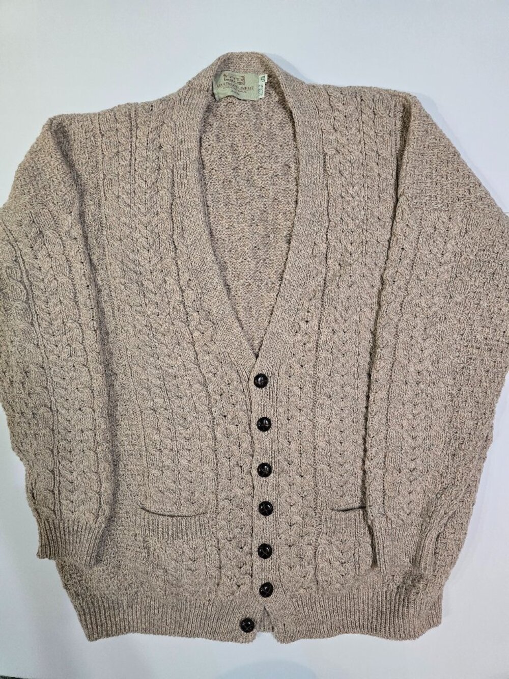 Aran Sweater Market Mens Chunky Knit Heavy Cardigan